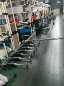 Packaging process at a hand blender manufacturer, preparing immersion blenders for export.
