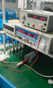Electrical safety testing for hand blender and immersion blender motors.