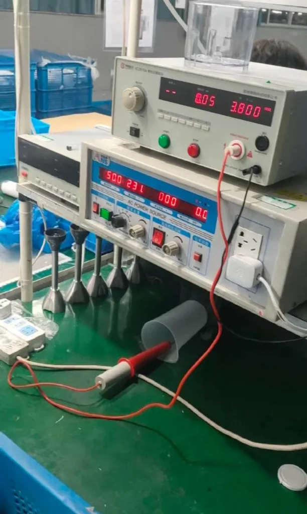 Electrical safety testing for hand blender and immersion blender motors.
